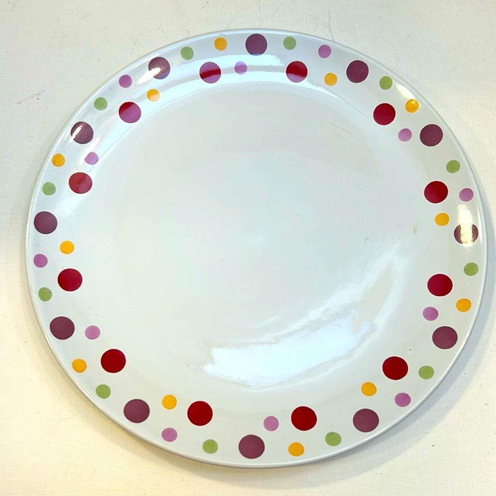 Pampered Chef Simple Additions Dots 10.5" Dinner Plate Retired